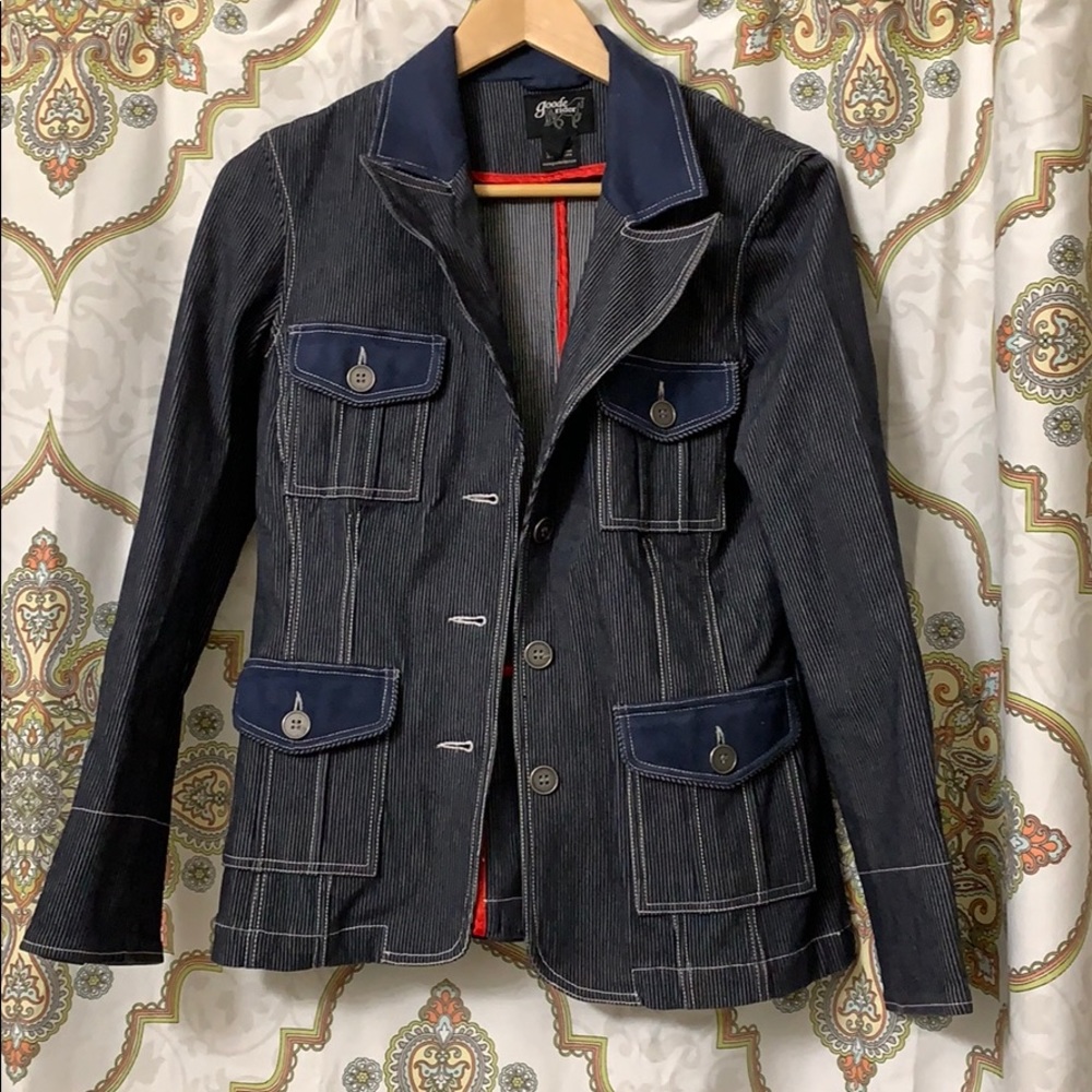 Goode Rider denim courderoy riding jacket, retro